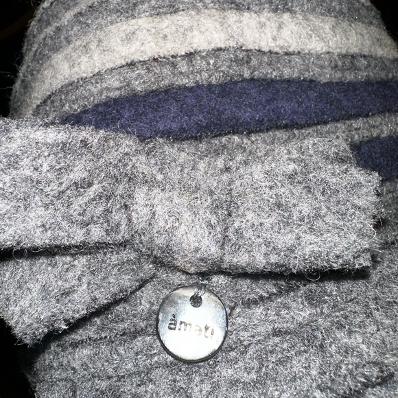 Amati Boiled Wool Layered Multicolor Cap Hat Bow Charm Made In Italy - Picture 7 of 7